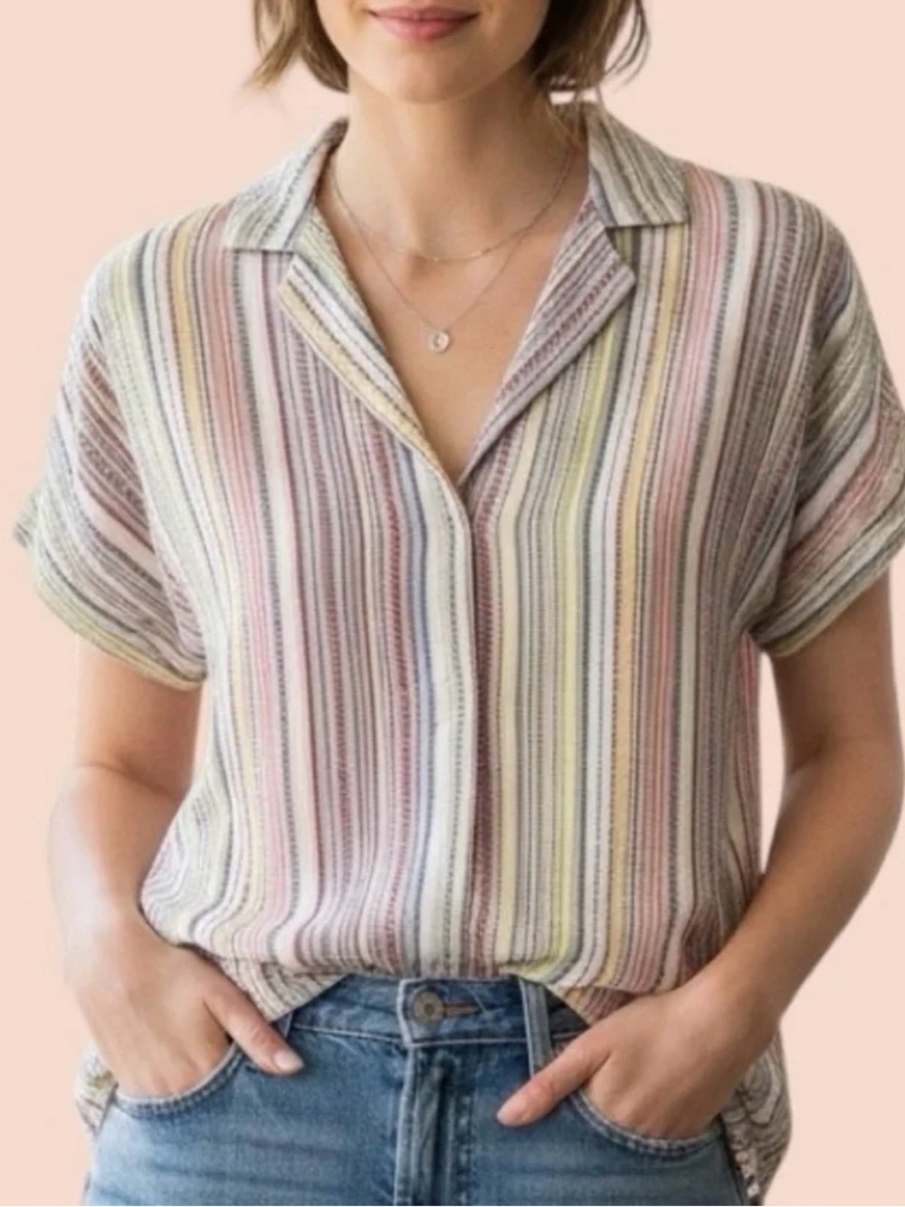 Pilcro and the Letterpress by Anthropologie Multicolor Striped Top Woven